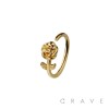ROSE FLOWER TOP 316L SURGICAL STEEL HOOP NOSE RING